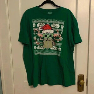 Grogu Star Wars Mandalorian Christmas tshirt, Mens Size 2XL, could be unisex.